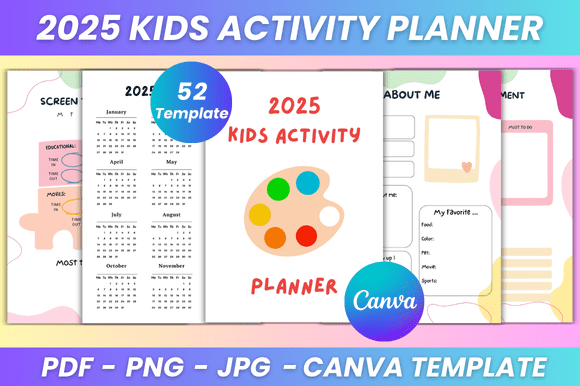 2025 Kids Activity Planner Canva Kdp