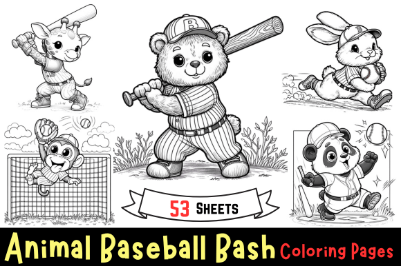 Animal Baseball Bash Coloring Pages: A Creative Sports Experience