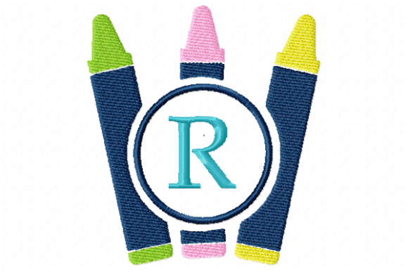 Crayons Frame Monogram Letter R: A Vibrant Solution for Personalized Fabric Projects