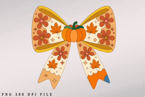 Floral Fall Teacher Pencil Bow PNG: A Seasonal Design Tool