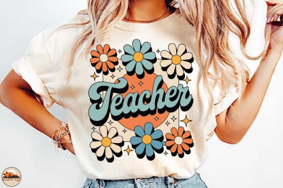 Floral Teacher PNG Groovy Floral Teacher: A Creative Asset for Every Educator