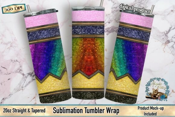 Glitter Pencil Teacher Tumbler Wrap