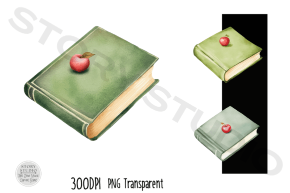 Watercolor Books with Red Apple Clipart: The Perfect Blend of Academic Elegance and Creative Charm